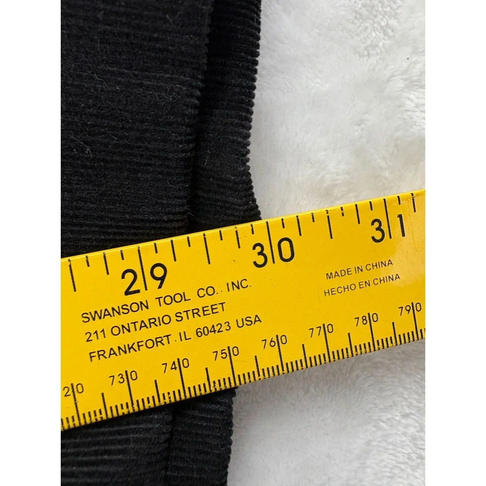 Perry Ellis Portfolio Pants 34/30 Pleated Corduroy Black Cotton Straight Leg